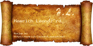 Hemrich Leonárd névjegykártya